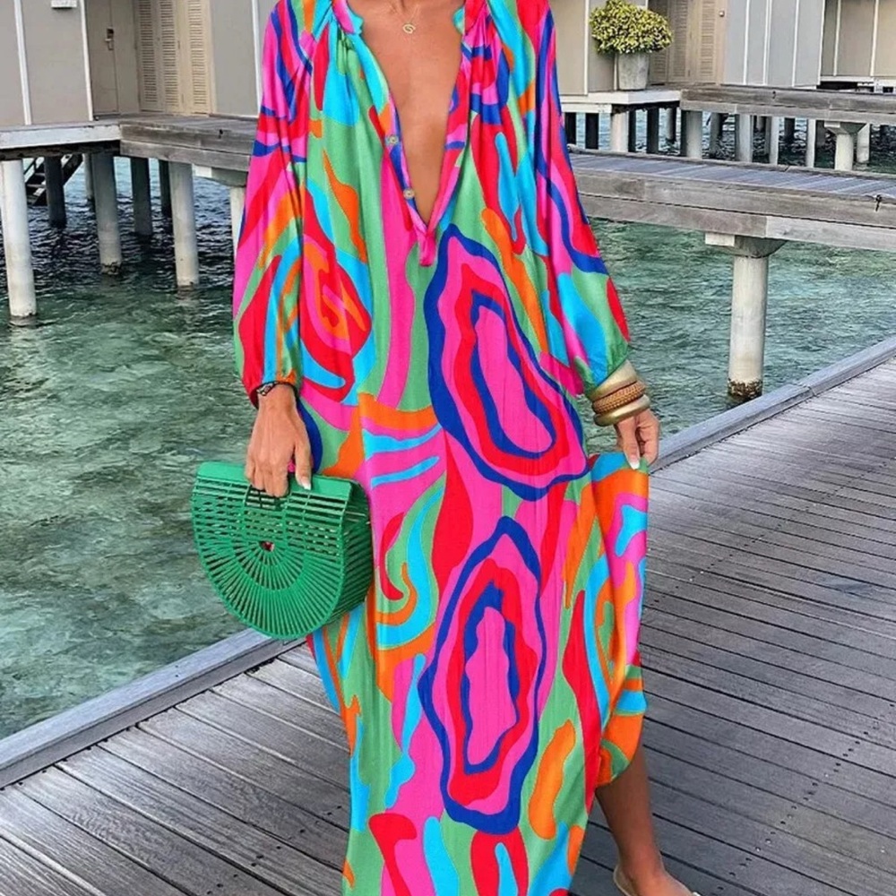 Vibrant Multicolor Swim Cover-Up